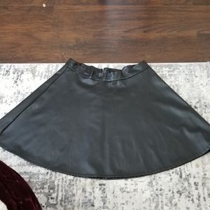 Faux leather circle skirt - mini